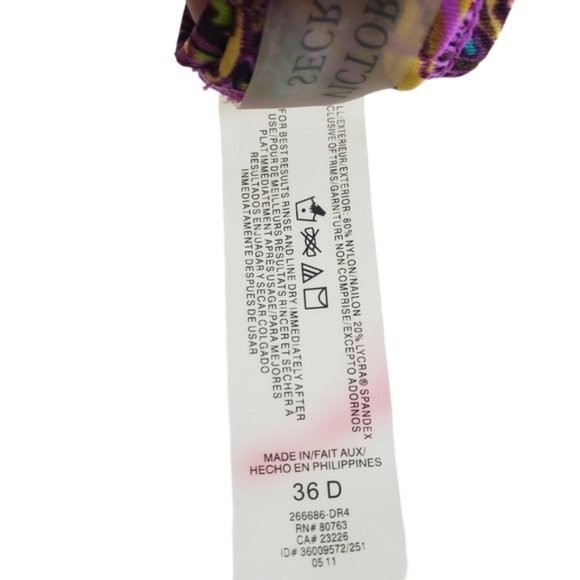 Victoria's Secret Womens Pink Paisley Halter Neck Swimsuit Bikini Top Size 36D - Picture 8 of 8